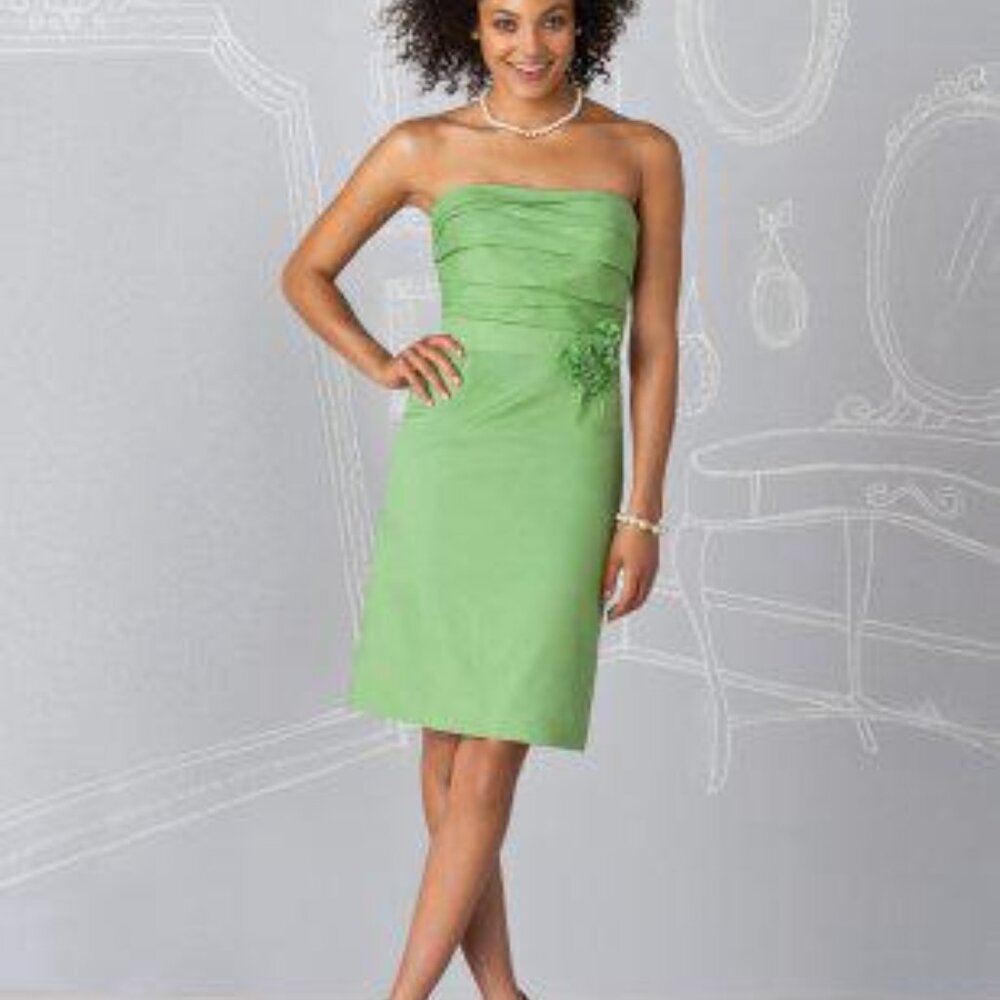 100% Cotton Size 4 Knee-Length Bridesmaid Dress, Apple, Fern Green, Pistachio,